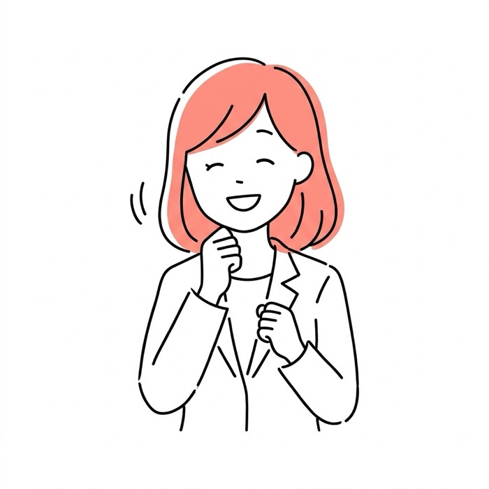 納得してうなずく女性